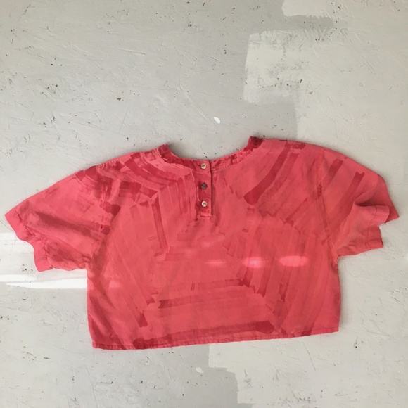Equipment Tops - SOLD Hand Painted Silk Boxy Crop Top